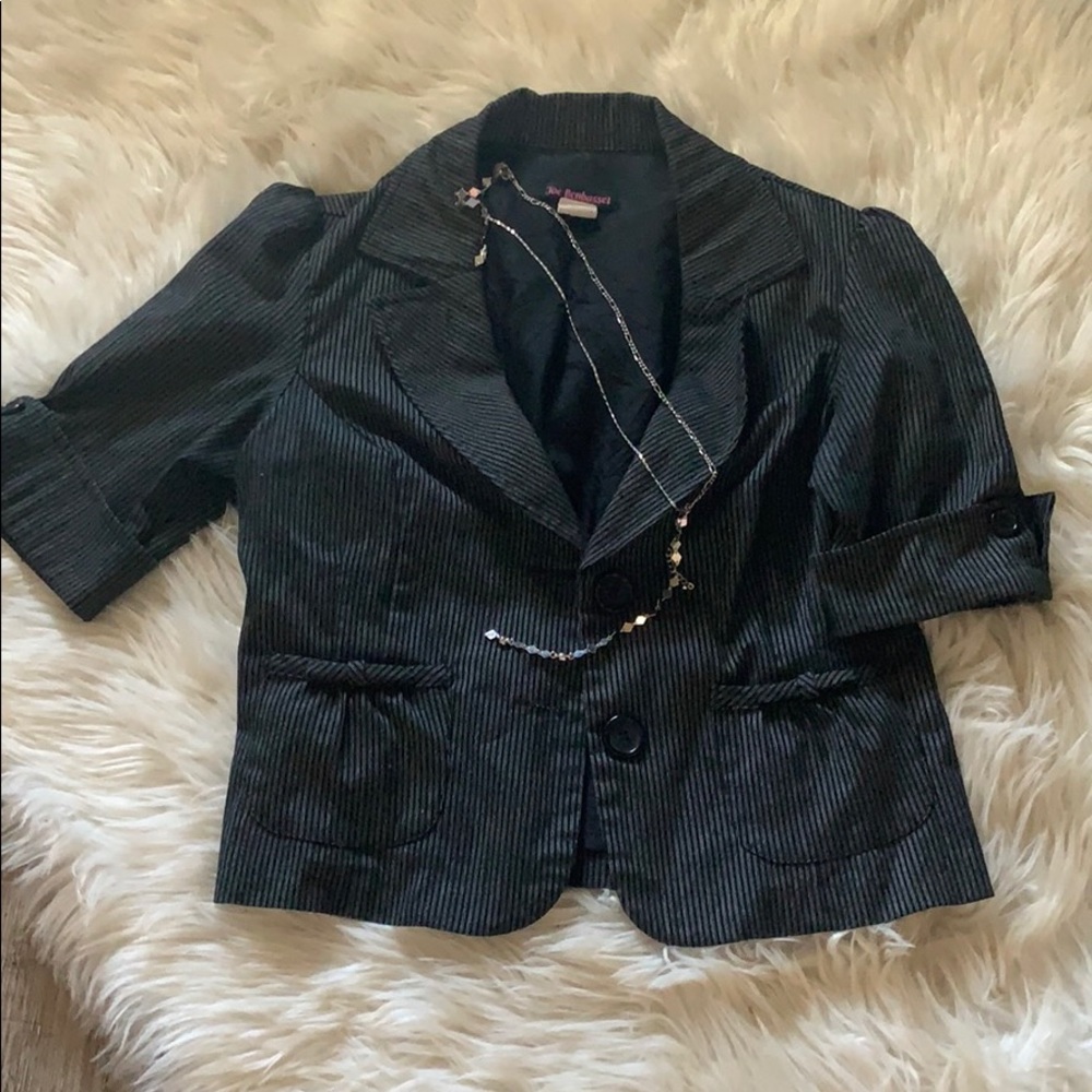 Black and silver stripe blazer